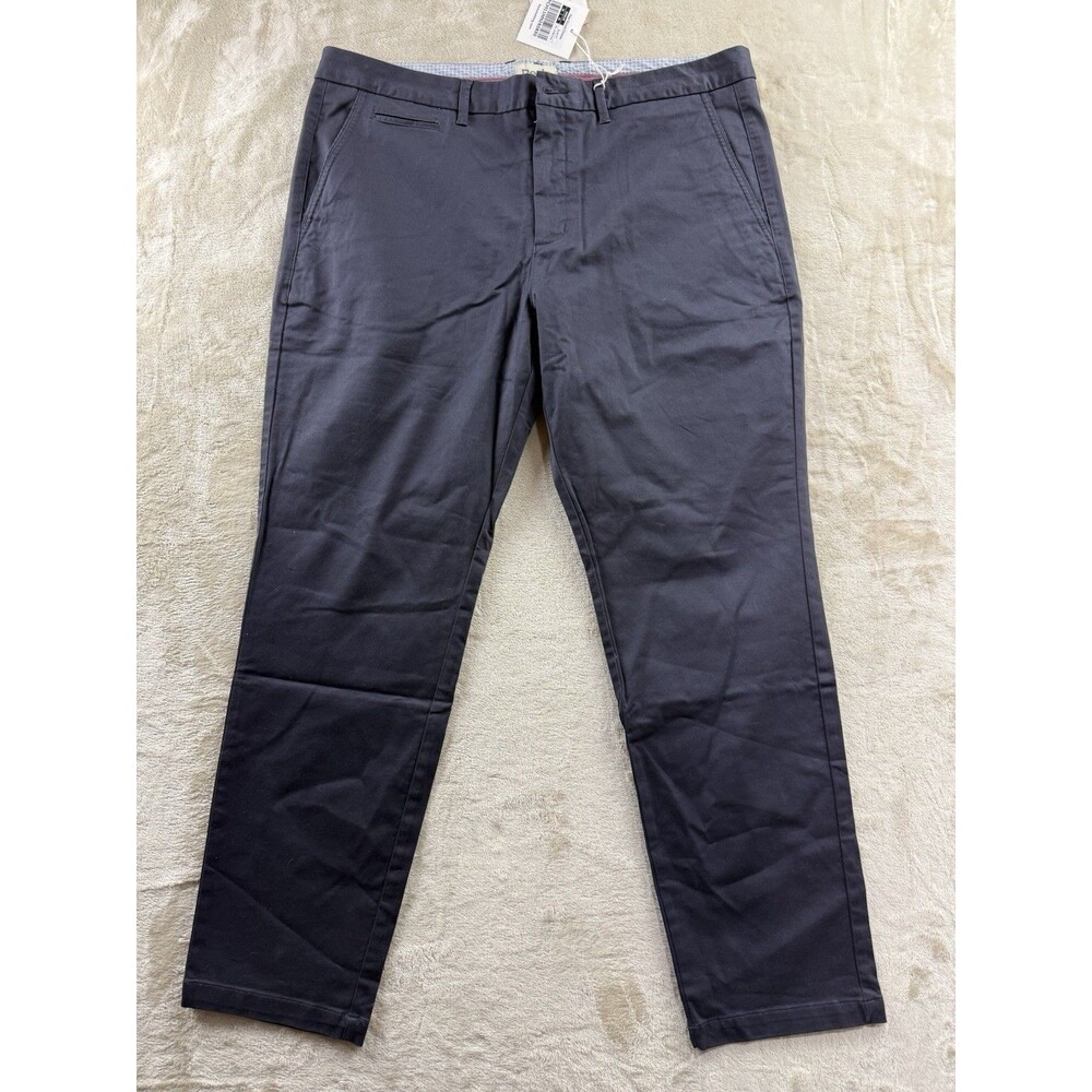 NWT Perk Men's Ink Blue Cotton Slim Fit Stretch Chinos Size 38X30